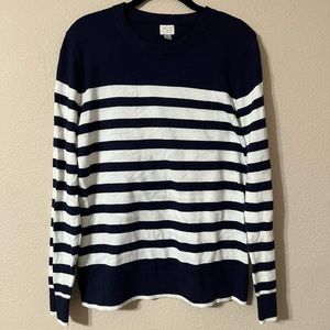 A New Day Navy Blue and White Striped Sweater Size Large